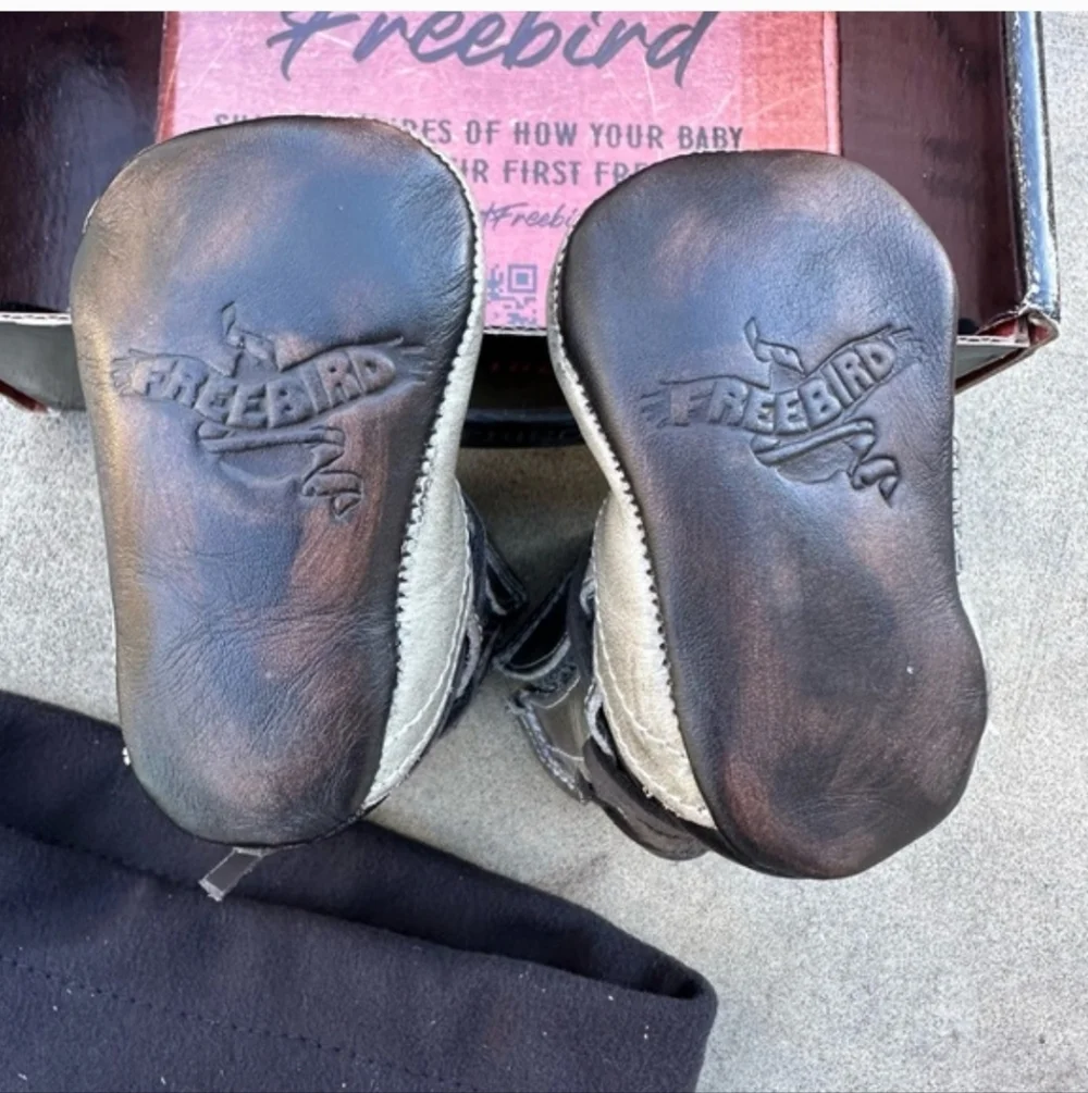Freebird Baby Coal Stone Boots Leather Handcrafted Designer #83